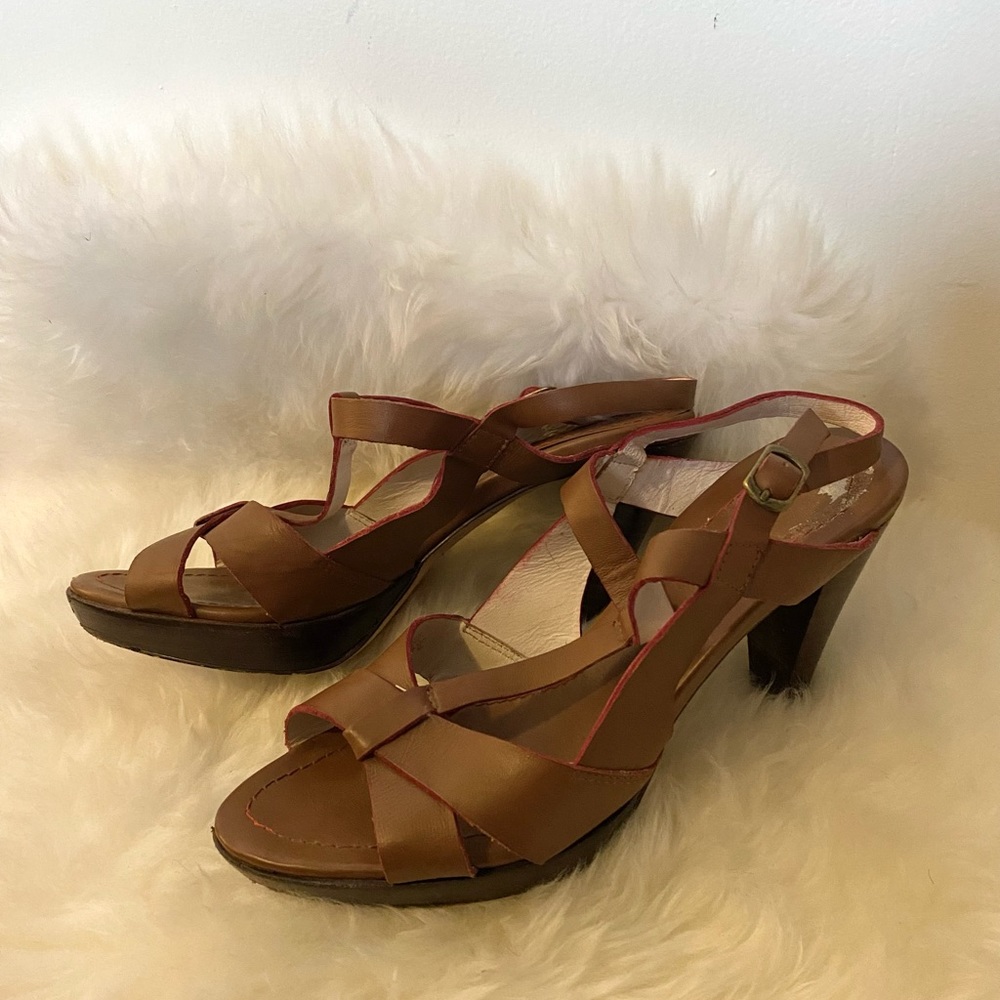 Boden Genuine Leather Heeled Sandals Size 39, Size 8.5 Good Used Condition